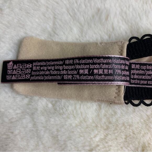 Victoria's Secret Dream Angels Black Nude Lace Pinstripe Push-Up Bra Size 34DD - Picture 7 of 8